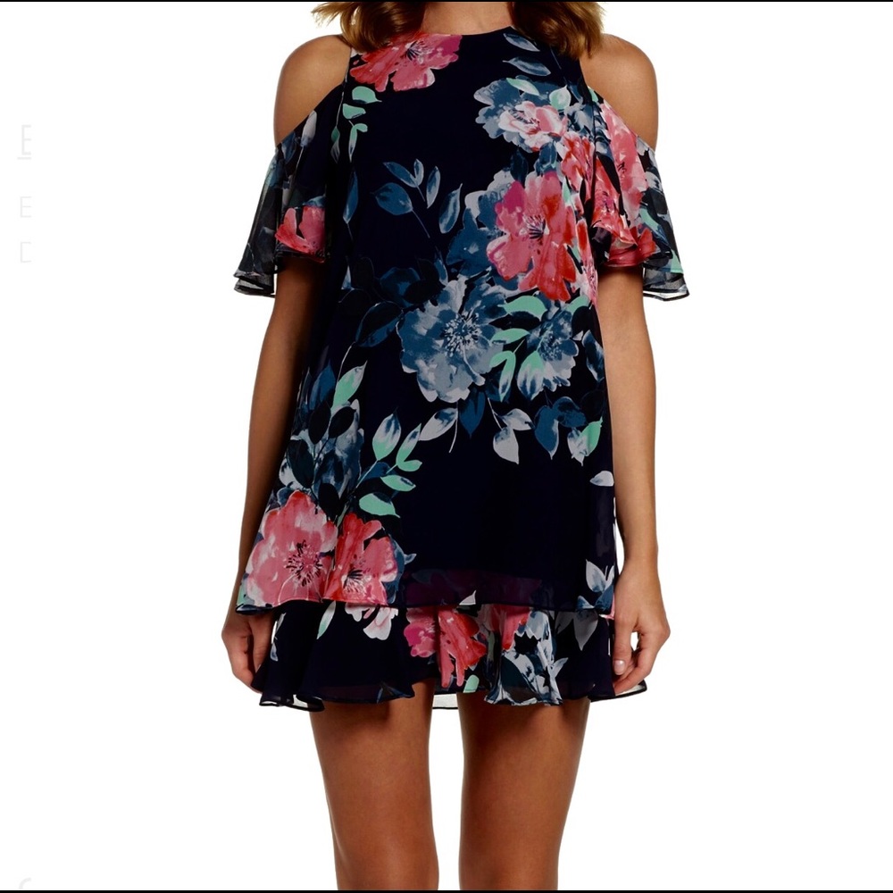 Eliza J cold shoulder shift dress